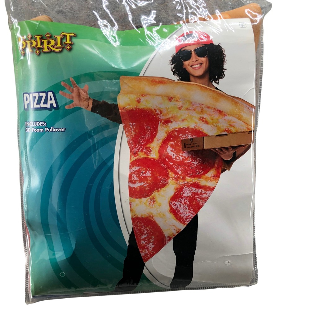 Spirit Halloween Pizza Slice Costume Kids 8+ One Size Orange Pepperoni Food Fun